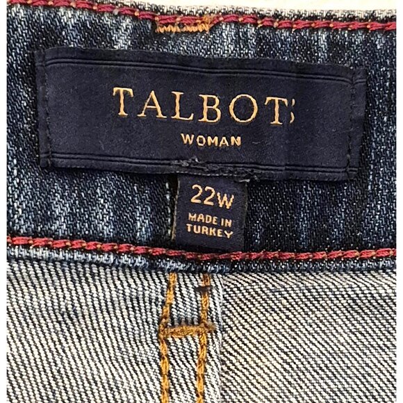 Talbots Dark Wash Knee Length Medium Wash Denim Skirt Size 22W EUC - Picture 5 of 6